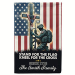 Stand For The Flag Kneel For The Cross 250 Years Of Freedom - Personalized Flag