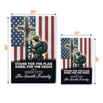 Stand For The Flag Kneel For The Cross 250 Years Of Freedom - Personalized Flag