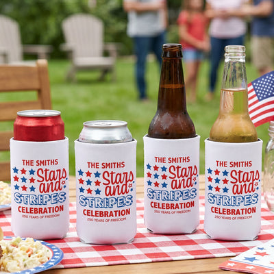 Stars And Stripes Celebration 250 Years Of Freedom - Personalized Can Cooler