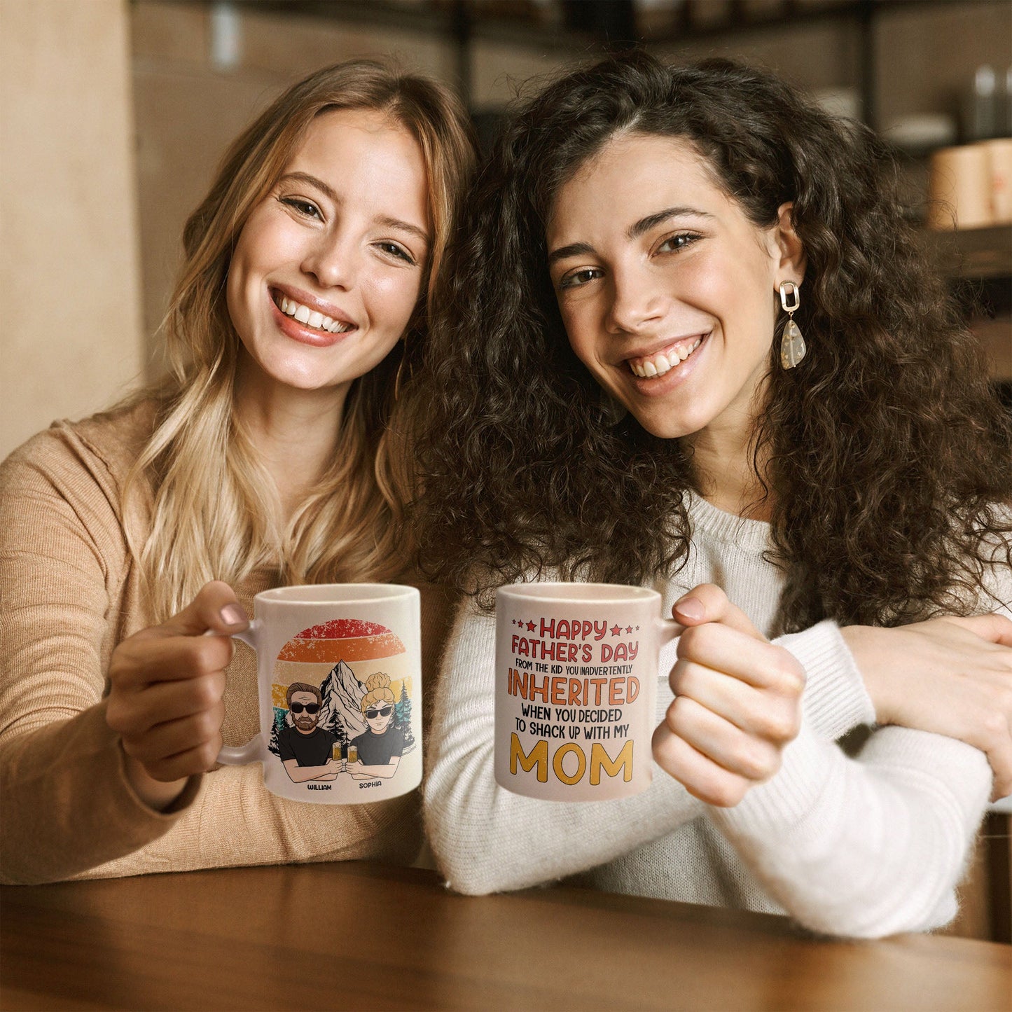 Stepped Up Dad Father's Day From Kids Inadvertently Inherited - Personalized Mug