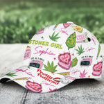Stoner Girl Cannabis Cake Pink - Personalized Classic Cap