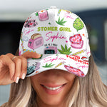 Stoner Girl Cannabis Cake Pink - Personalized Classic Cap