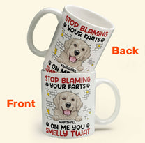 Stop Blaming Your Farts On Me You Smelly Twat Dog Funny - Personalized Mug