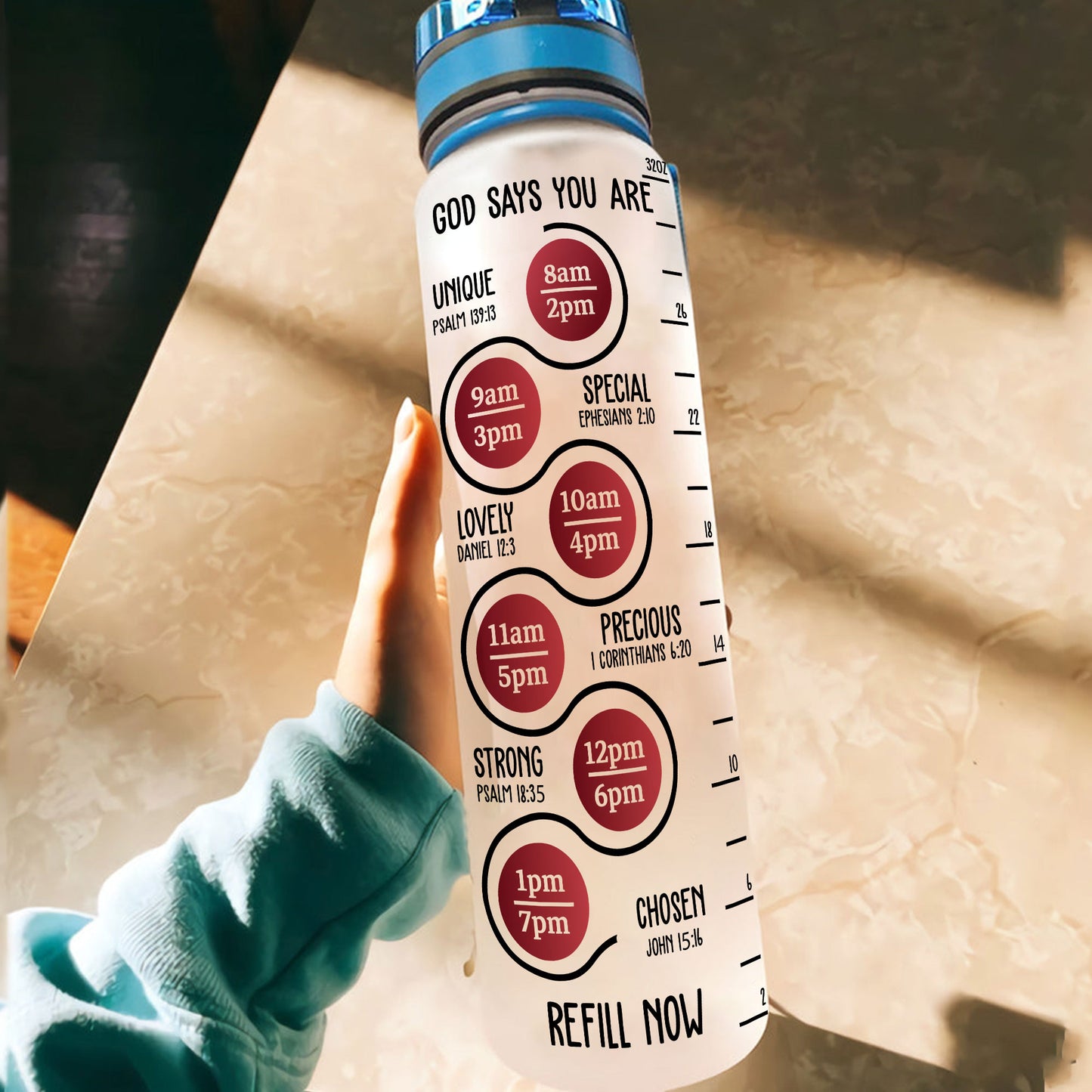 Stop Slacking Girl! Drink Your Water New Version - Personalized Tracker Bottle