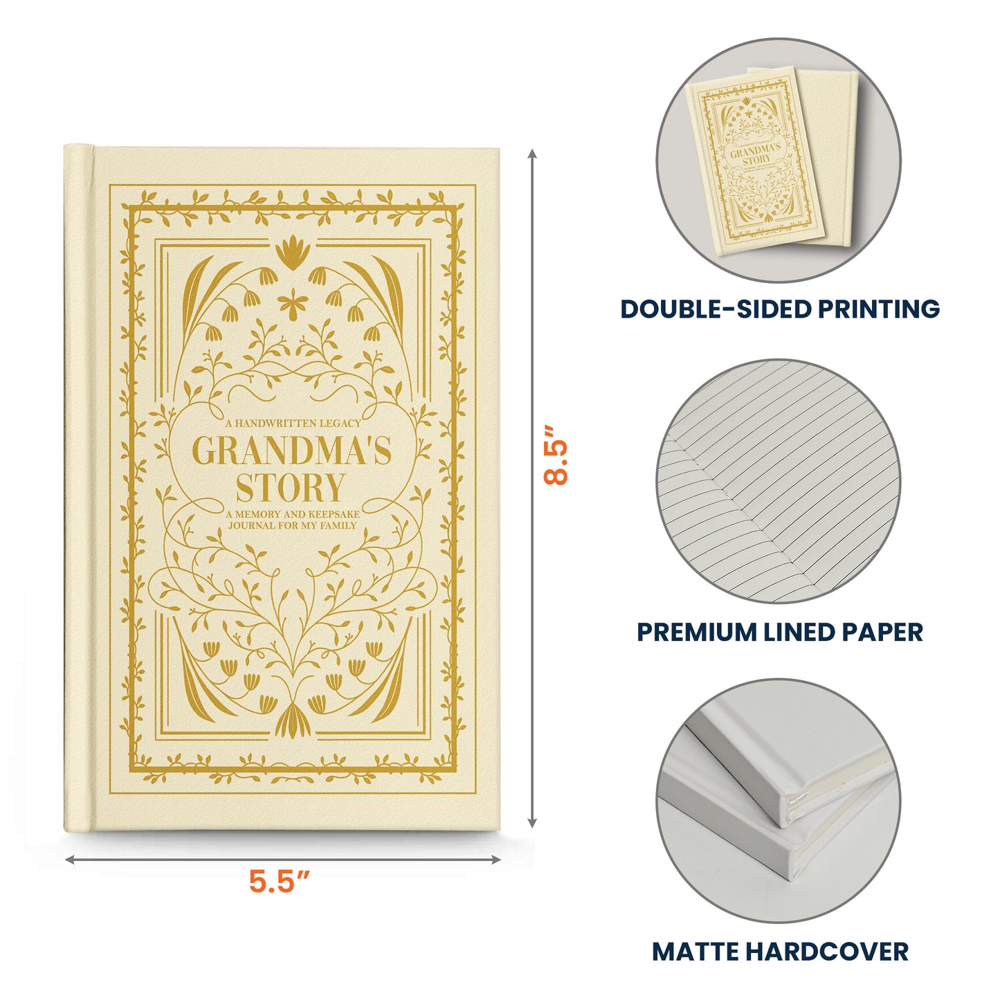 Story Journal A Memory And Keepsake Journal For My Family - Personalized Hardcover Journal