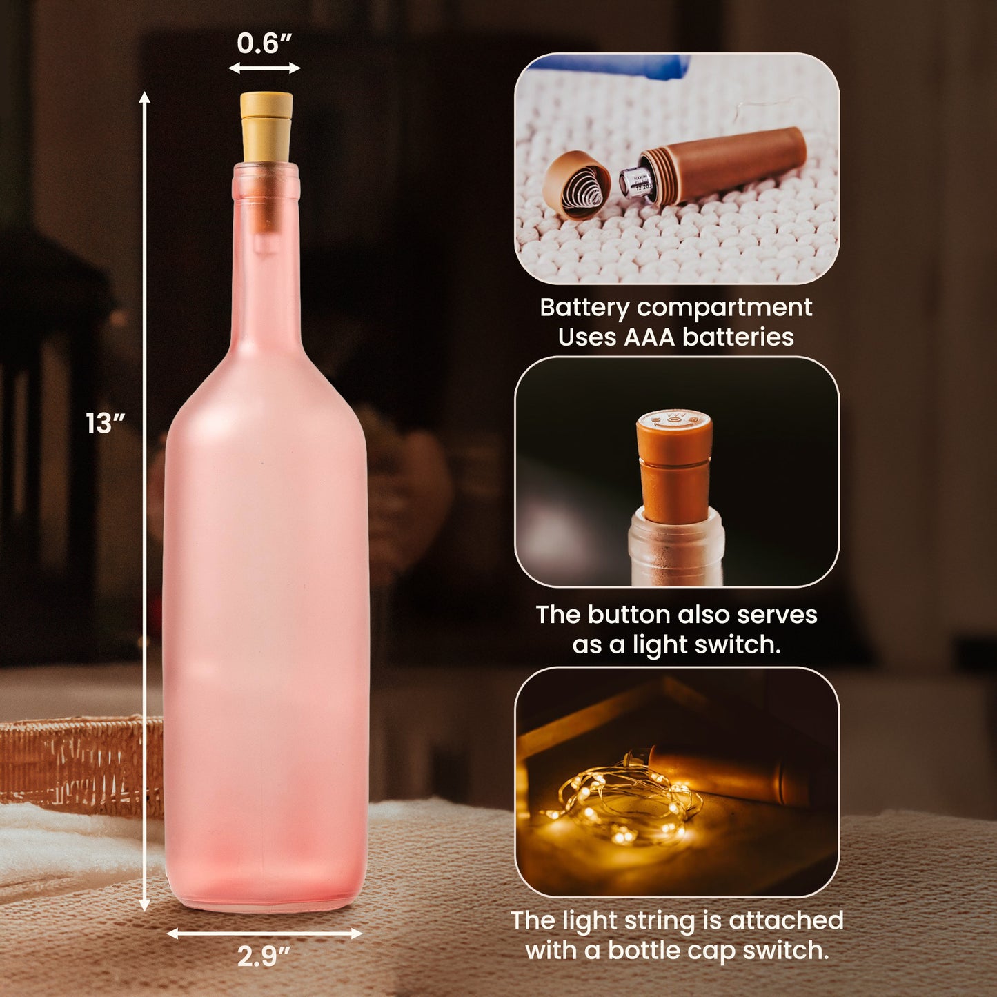 Straighten Your Crown Granddaughter - Personalized Bottle Lamp