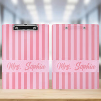 Stripe Custom Teacher Name - Personalized Clipboard