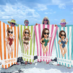 Striped Tropical Color - Personalized Quick-Dry Beach Towel