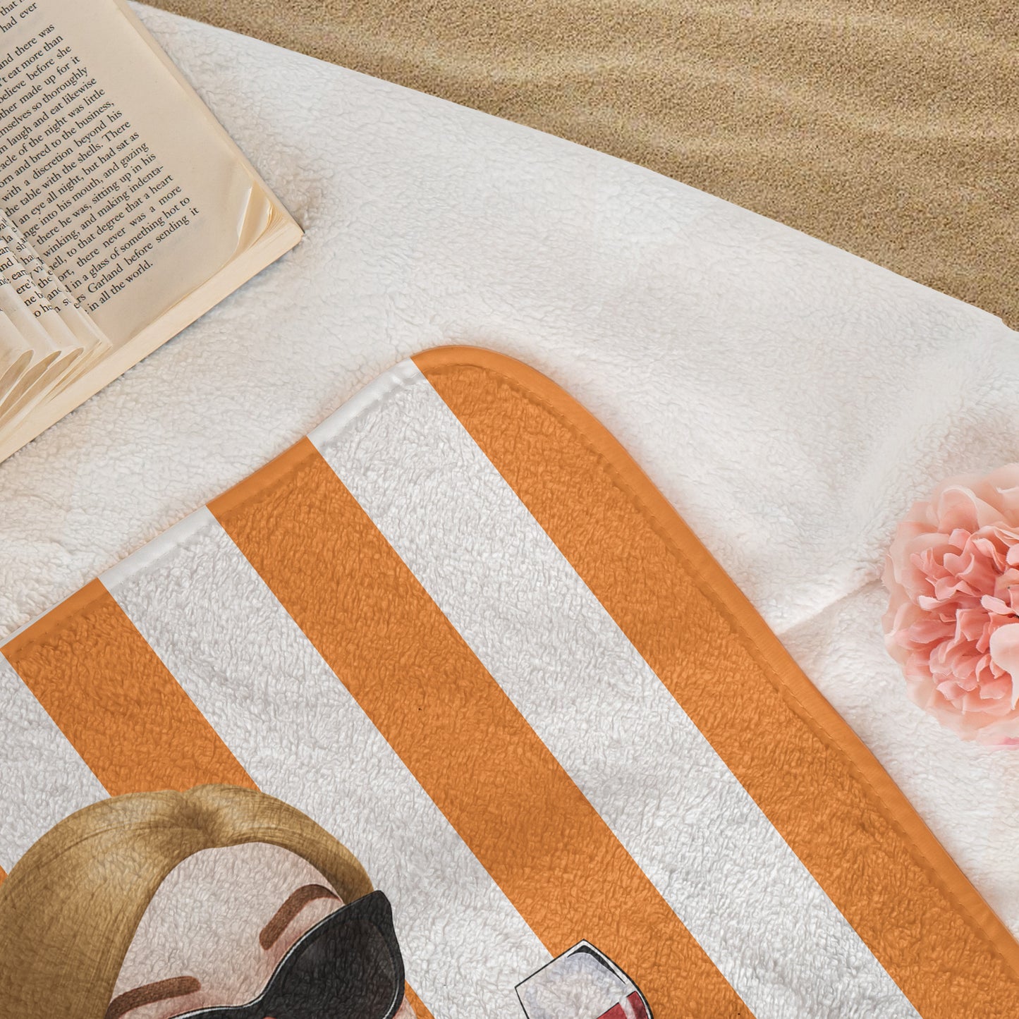 Striped Tropical Color - Personalized Quick-Dry Beach Towel