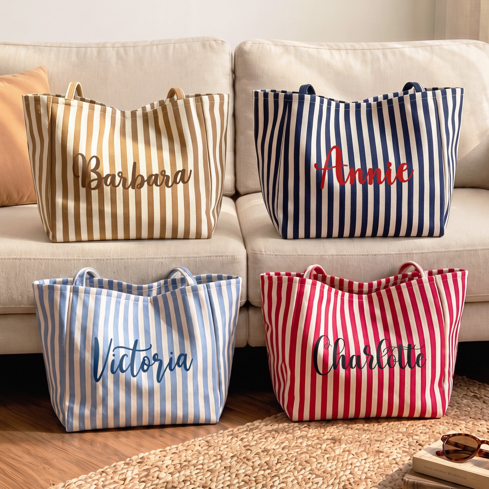 Striped-Canvas-With-Name-Personalized-Beach-Bag-1