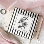 Stripes Birth Flower Custom Name Gift For Her - Personalized Jewelry Dish