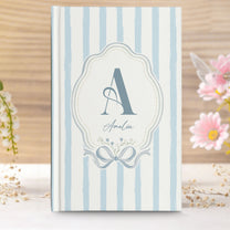 Stripes Monogram Custom Name Journal - Personalized Hardcover Journal