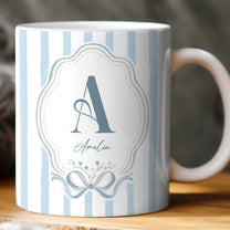 Stripes Monogram Custom Name Mug - Personalized Mug