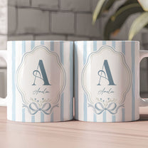 Stripes Monogram Custom Name Mug - Personalized Mug