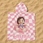 Summer Checkboard - Personalized Kids Hooded Towel