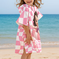 Summer Checkboard - Personalized Kids Hooded Towel
