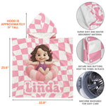 Summer Checkboard - Personalized Kids Hooded Towel
