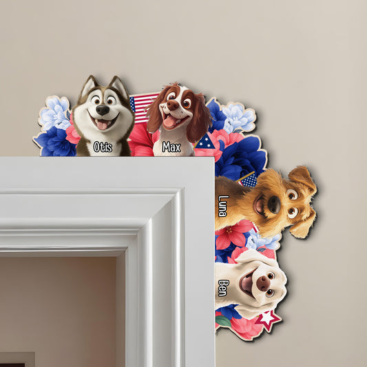 Summer In The Corner Dog Lovers - Personalized Door Corner Wood Sign