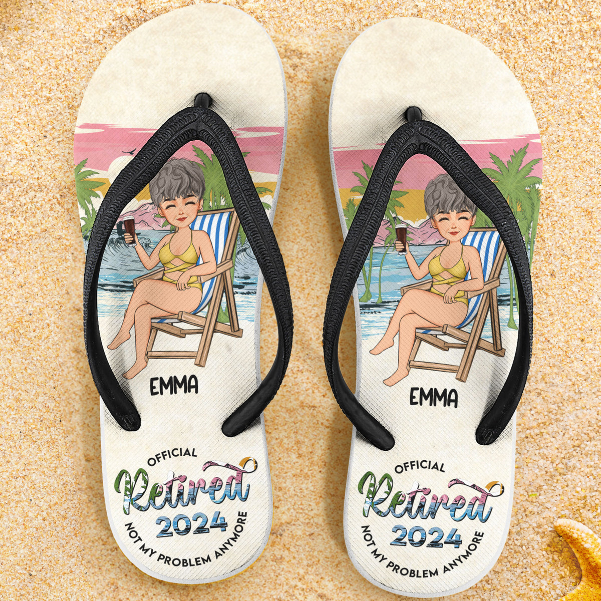 Summer Official Retired 2026 - Personalized Flip Flops
