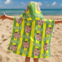 Summer Striped Kid - Personalized Kids Hooded Towel