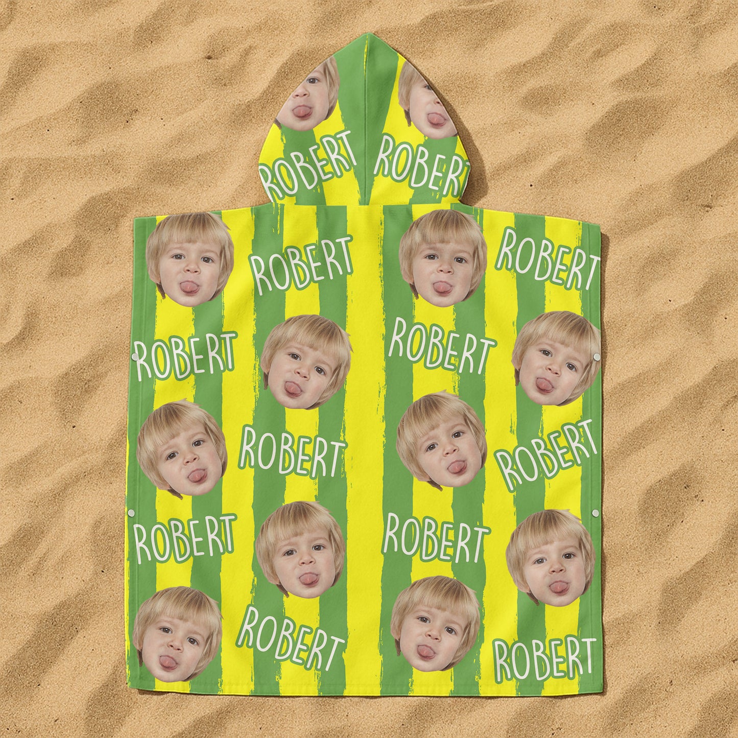 Summer Striped Kid - Personalized Kids Hooded Towel