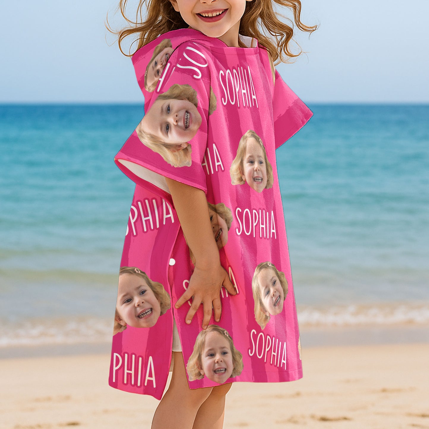 Summer Striped Kid - Personalized Kids Hooded Towel