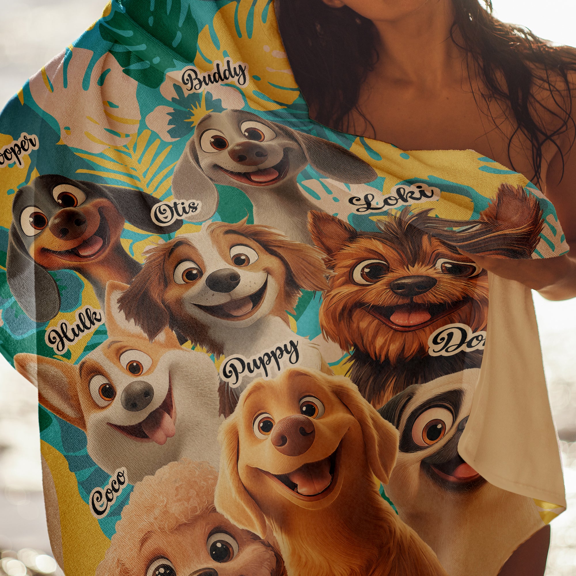 Summer With Dog- Personalized Quick-Dry Beach Towel