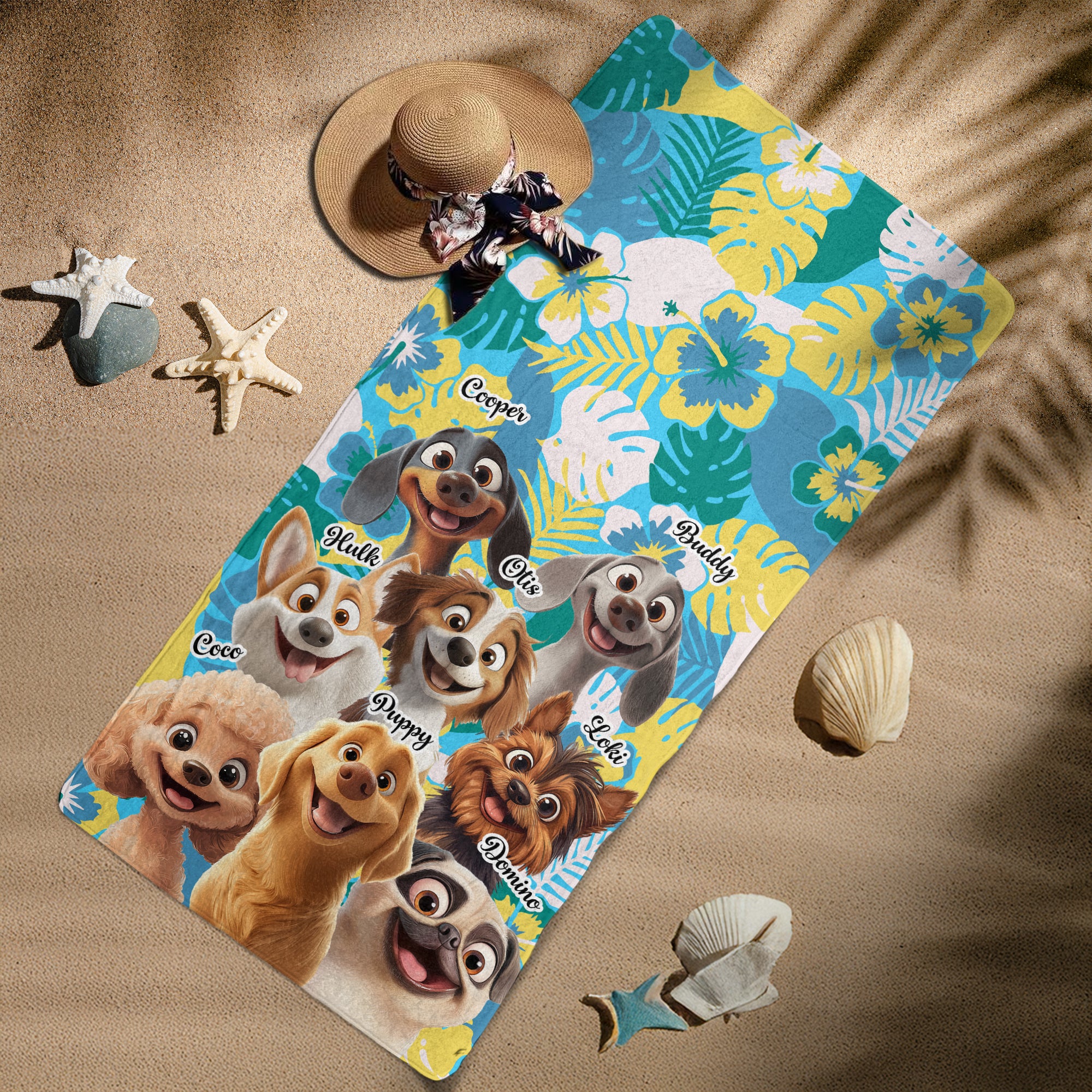 Summer With Dog- Personalized Quick-Dry Beach Towel
