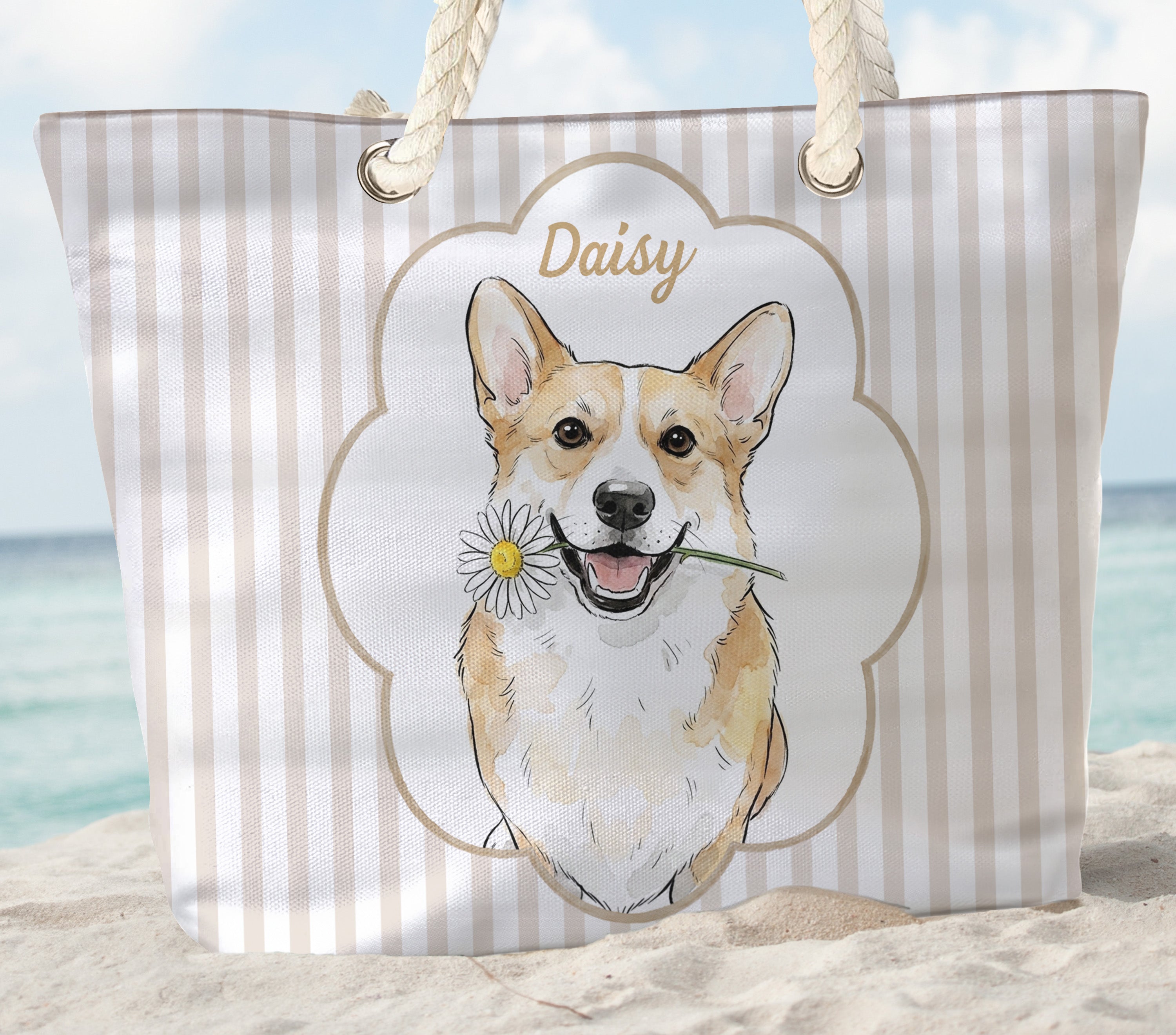 Summer-Bag-Custom-Pet-Portrait-Watercolor-Art-Personalized-Beach-Bag-3