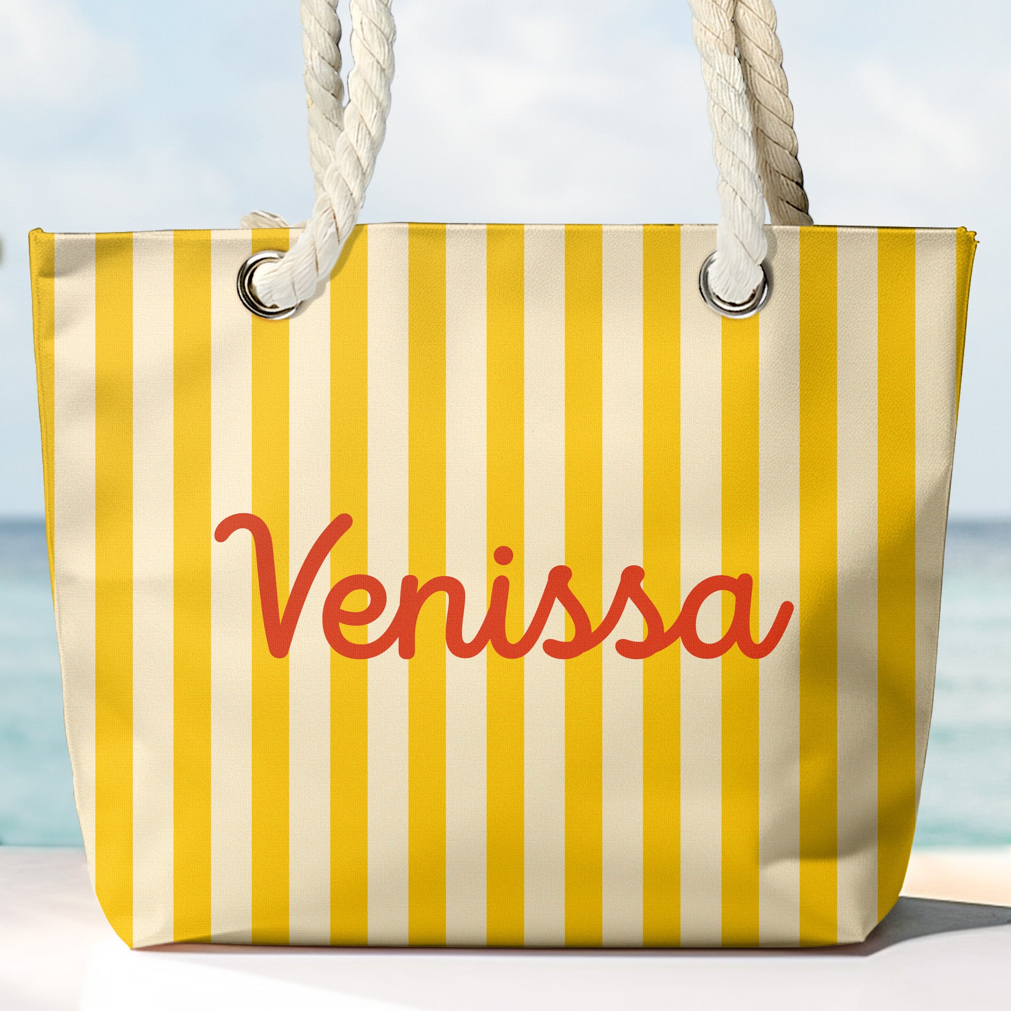 Summer-Stripe-Pattern-With-Name-Personalized-Beach-Bag-1