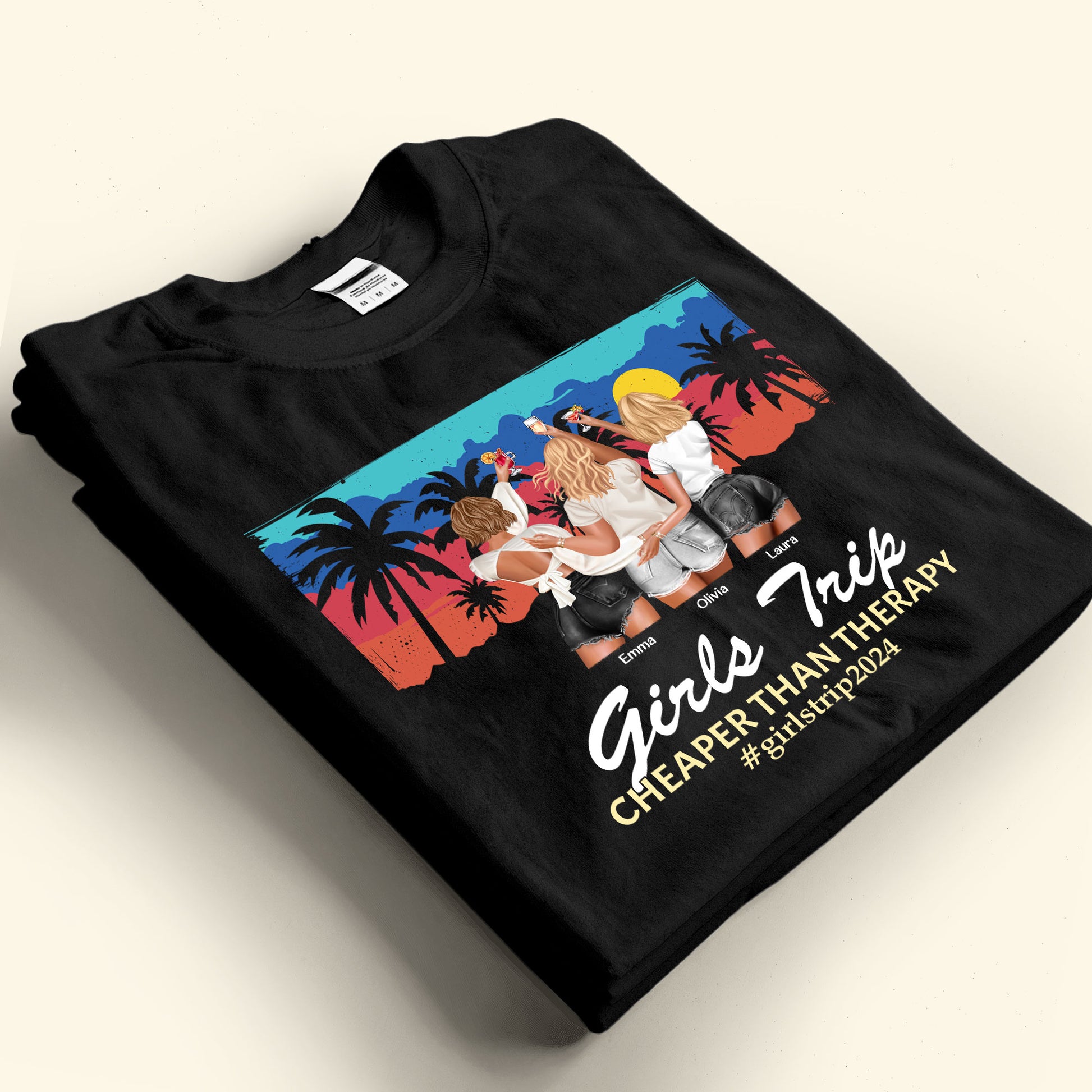 Sunset Retro Girls Trip - Personalized Shirt