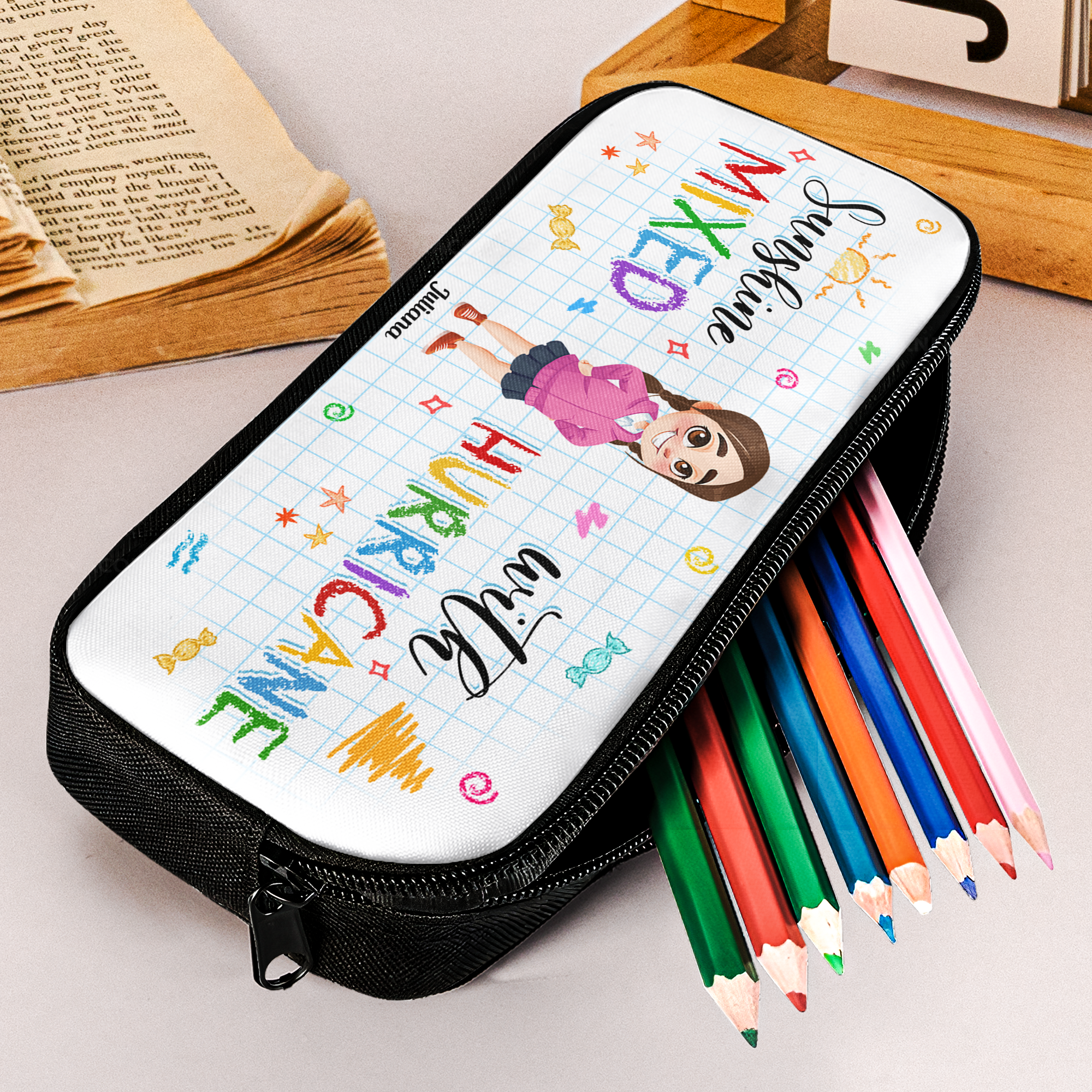 Sunshine Mixed With Hurricane - Personalized Pencil Case