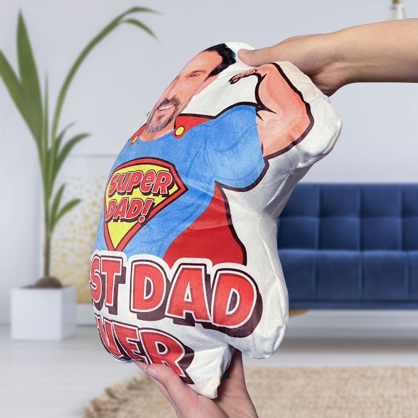 Super Dad For Best Dad Ever - Personalized Photo Custom Shaped Pillow