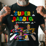 Super-Daddio-Gaming-Dad-Gift-With-Kids'-Faces-Personalized-Shirt-1