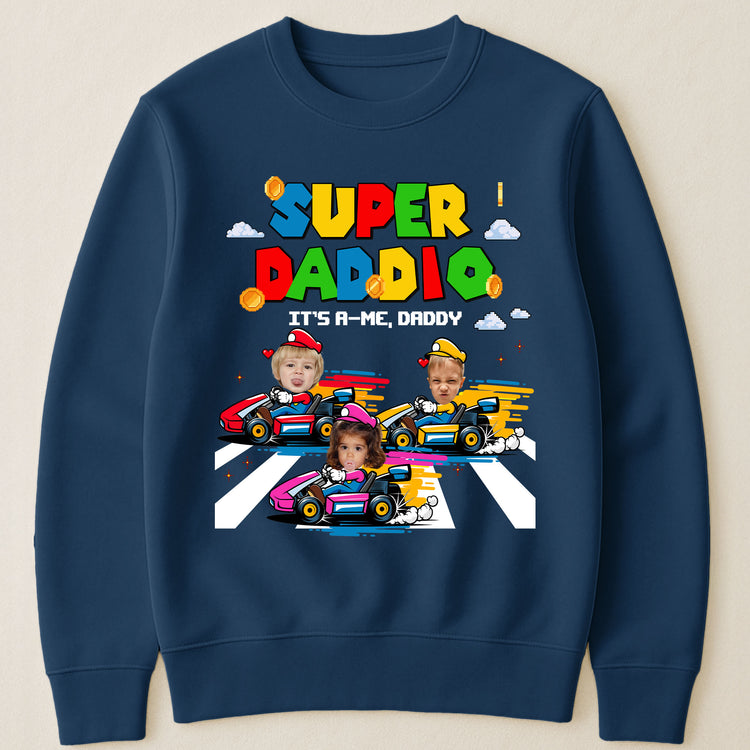 Super-Daddio-Gaming-Dad-Gift-With-Kids'-Faces-Personalized-Shirt-6