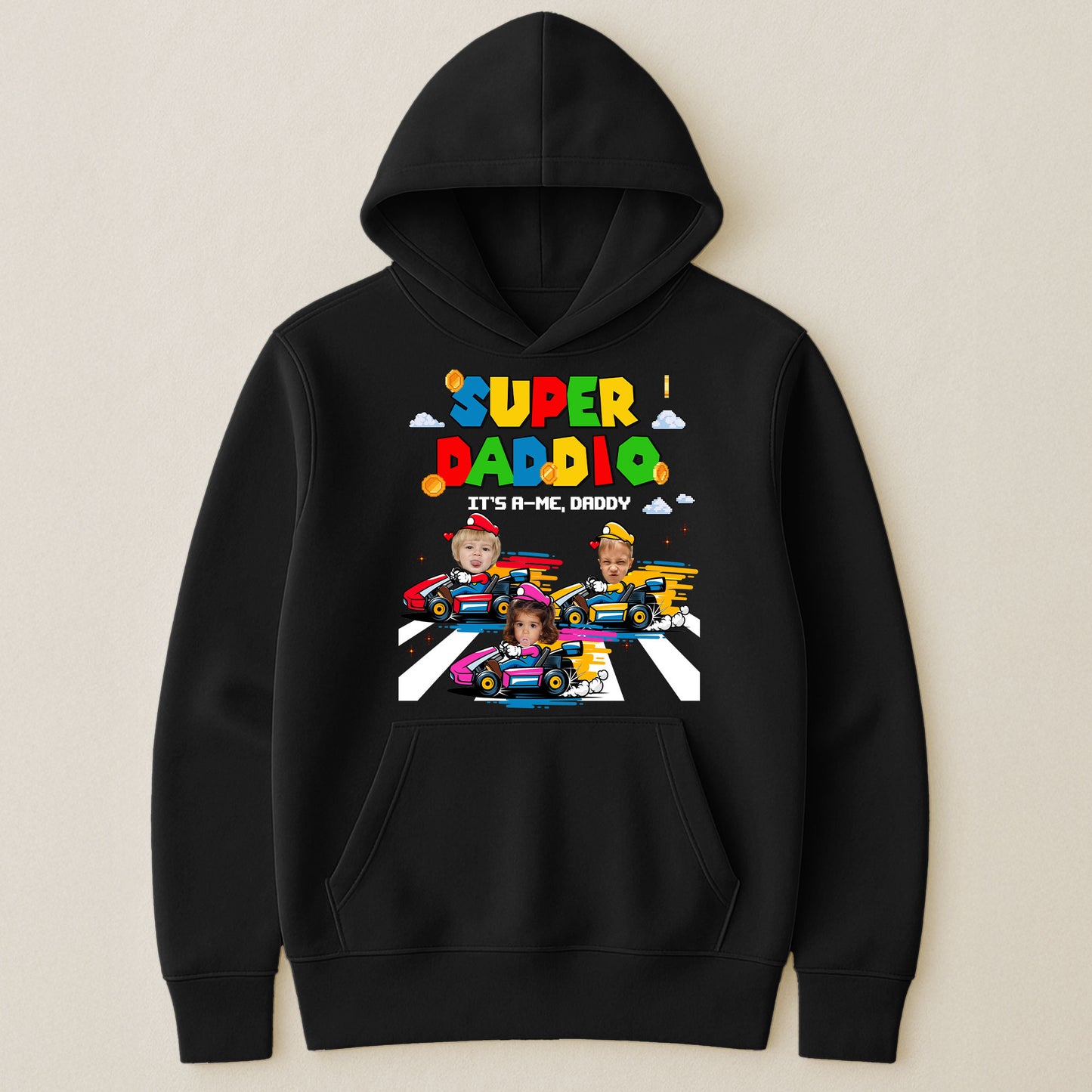 Super-Daddio-Gaming-Dad-Gift-With-Kids'-Faces-Personalized-Shirt-7