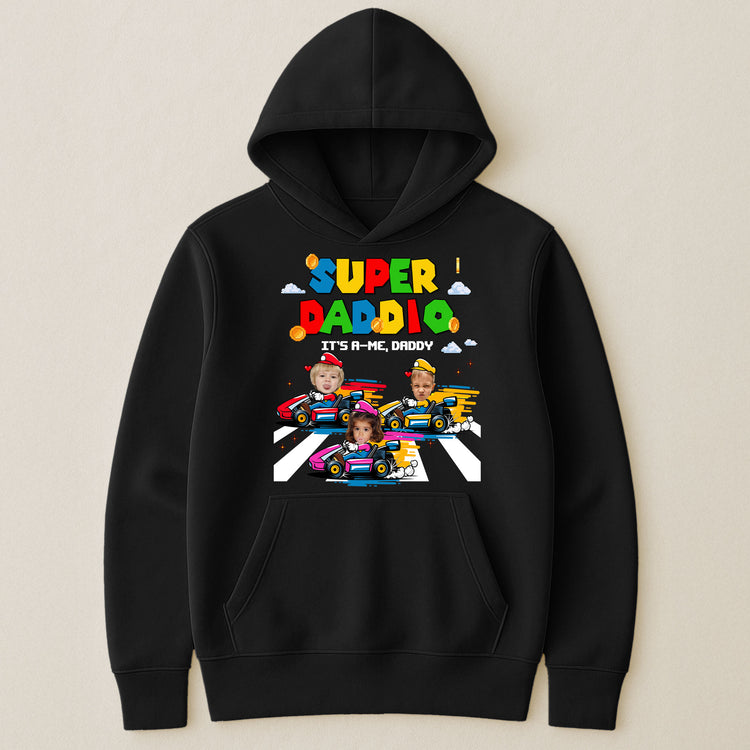 Super-Daddio-Gaming-Dad-Gift-With-Kids'-Faces-Personalized-Shirt-7