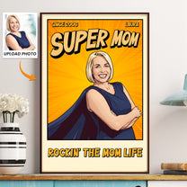 Super-Mom-Dad-Vintage-Retro-Art-Comic-Cover-Personalized-Poster-1
