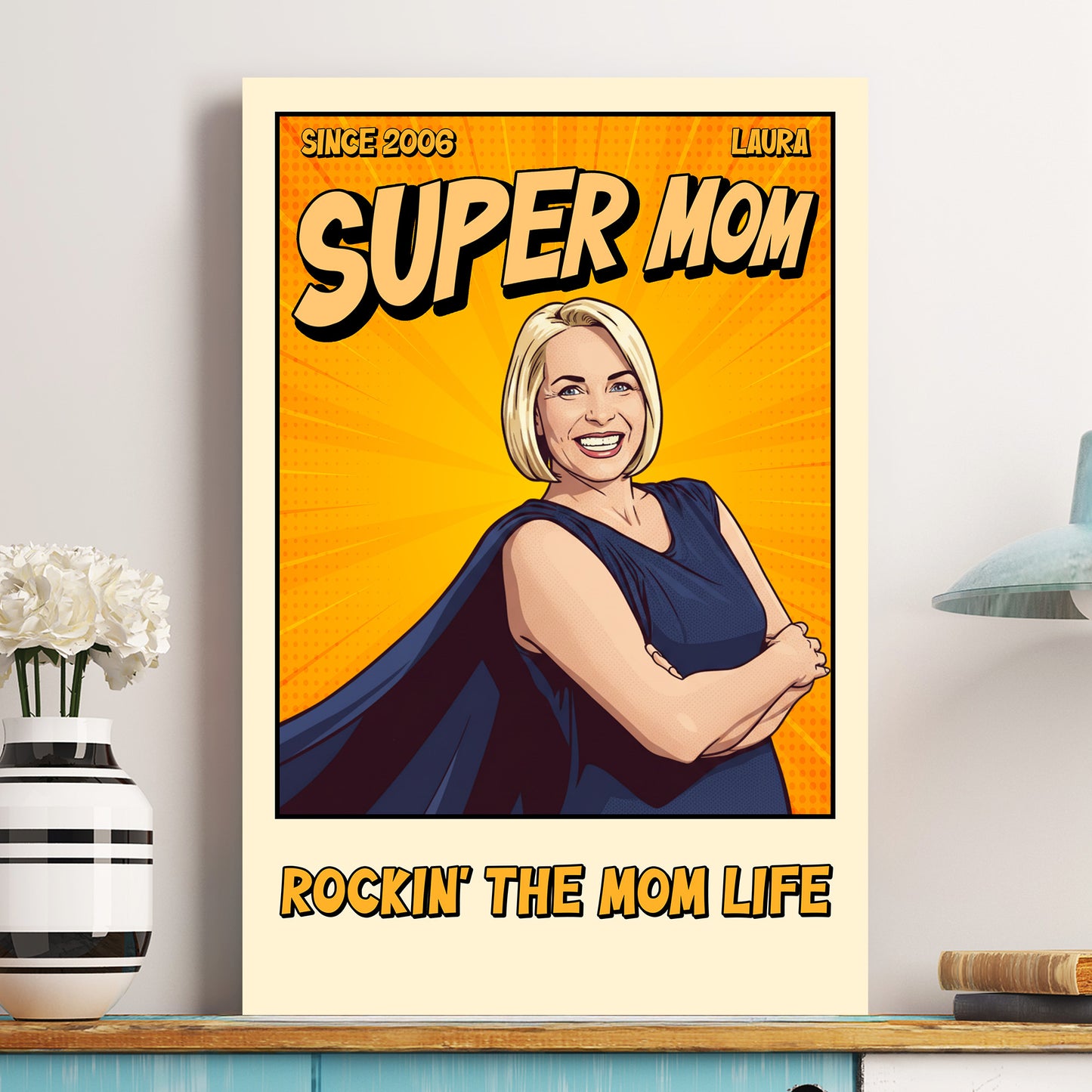 Super-Mom-Dad-Vintage-Retro-Art-Comic-Cover-Personalized-Poster-2
