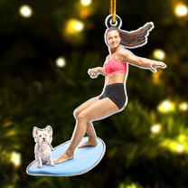 Surfer Ornament Surfing Christmas Ornaments - Personalized Acrylic Photo Ornament