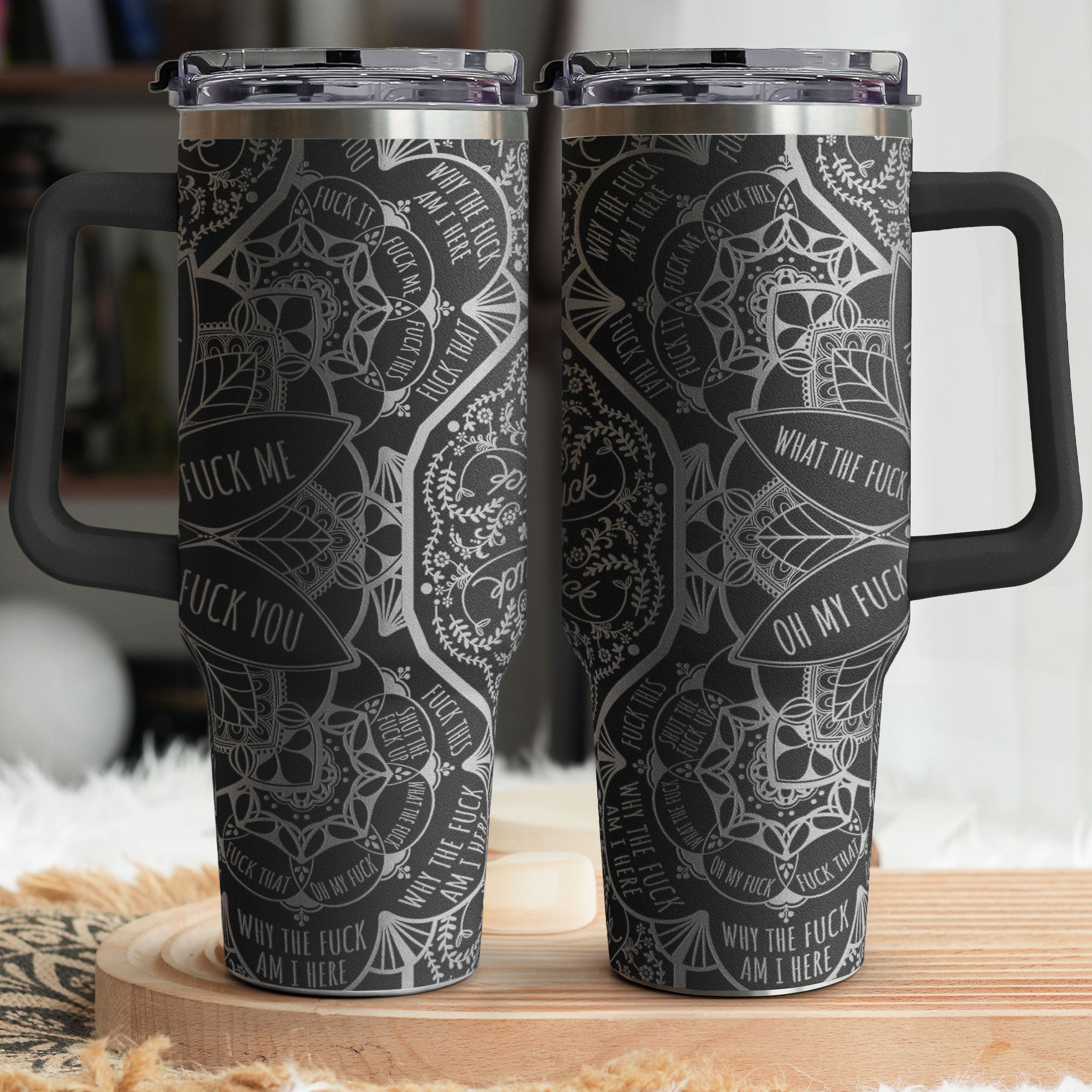 Swear Word Mandala - Funny Cup For Friends, For Me Gifts - Personalized 40oz Tumbler