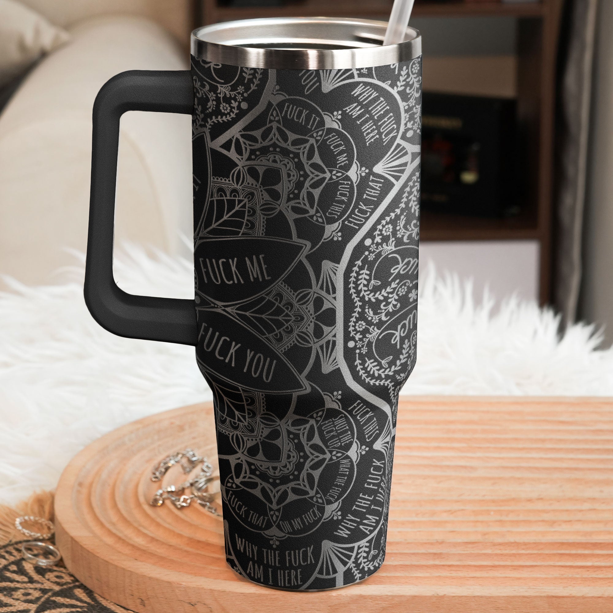 Swear Word Mandala - Funny Cup For Friends, For Me Gifts - Personalized 40oz Tumbler