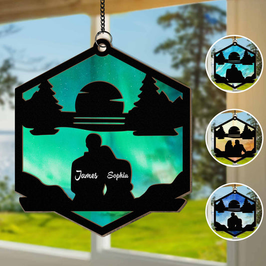 Sweet Couple - Personalized Window Hanging Suncatcher Ornament