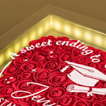 Sweet Ending To New Beginning - Personalized Flower Shadow Box With LED Light