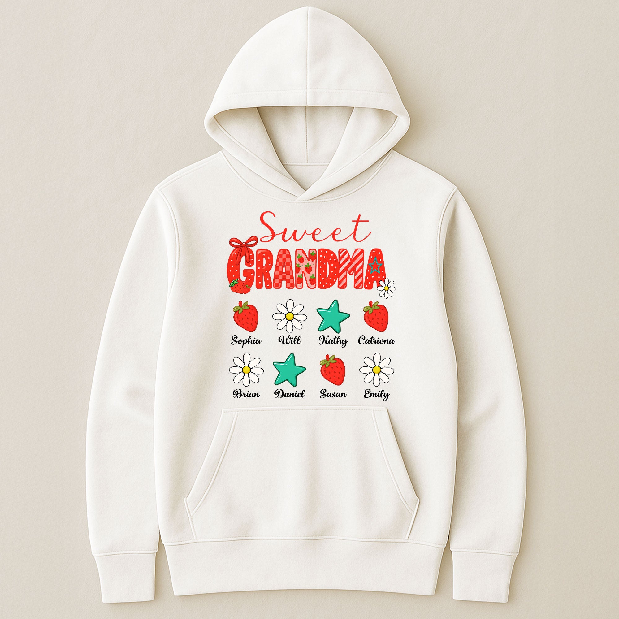 Sweet Grandma And Kids Strawberry Pattern - Personalized Shirt