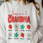 Sweet Grandma And Kids Strawberry Pattern - Personalized Shirt
