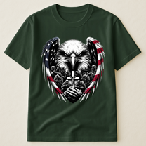 American Eagle Wings & Soldiers Praying Cross - Shirt