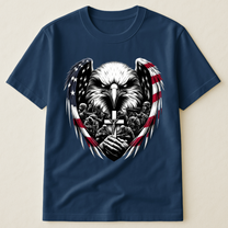 American Eagle Wings & Soldiers Praying Cross - Shirt