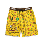 Taco Emergency Call 9-Juan-Juan Mexican Gift For Him - Personalized Men's Beach Shorts