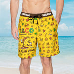 Taco Emergency Call 9-Juan-Juan Mexican Gift For Him - Personalized Men's Beach Shorts